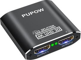Aliumininis HDMI skirstytuvas 4K - automatinis skirstytuvas su 1 įėjimu ir 2 išėjimais, palaiko 4K, 3D ir 1080P, skirtas "Blu-Ray" grotuvui, HDTV, tinklo grotuvui, PS3/4, "Xbox", skaitmeniniam STB ir kt.