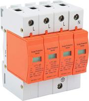 Apsauga nuo viršįtampių 1 kompiuteris, atsparus ugniai 20KA 4P AC 420V Žemos įtampos išjungimas ant DIN bėgio, skirtas C ir D lygio apsaugai nuo žaibo
