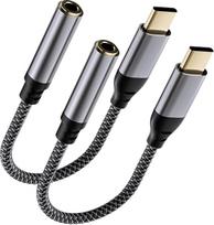Audio adapteris USB C auf 3,5 mm Klinke, 3,5 mm auf USB-C-Kopfhörer, Aux, digitaler Audio-Kopfhörer-Adapter für Samsung Galaxy, iPad Pro, iPhone 15/15 Pro Max, Huawei, Xiaomi und mehr, Typ C, 2 Stück
