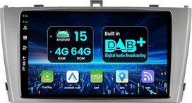 Automobilinis radijo imtuvas DAB/DSP/Carplay Android 15, skirtas Toyota Avensis T27 2008-2015 - [4G+64G] - atbulinės eigos kamera - 9 colių IPS - su vairo valdymu WiFi Bluetooth RDS AUX FM