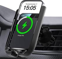 Belaidis automobilinis įkroviklis Elektromagnetinis Qi 15 W greitasis įkrovimas 1 paspaudimas Automatinis spaustukas ir atidarytas telefono laikiklis, skirtas "iPhone" 17 16 15 14 13 12 serijos "Samsung S25 S24+ S23" ir kt.