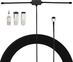 BOOBRIE FM DAB antena 75 omų su 3M ilginimo kabeliu ir 3 vnt. F tipo TV/RCA universaliu adapteriu, skirtu "Bose Wave", "Yamaha", JVC, "Pioneer", "Panasonic", garso ir vaizdo sistemoms ir "Bluetooth" imtuvams