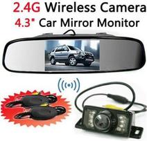 BW® 4,3 colių TFT LCD automobilio atbulinės eigos veidrodžio monitorius Belaidė automobilio atbulinės eigos parkavimo IR naktinės kameros sistema