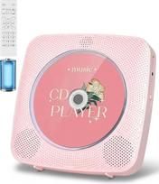 CD grotuvas Nešiojamas "Bluetooth" radijo imtuvas su CD grotuvu su garsiakalbiu USB ir AUX atkūrimo palaikymas su nuotolinio valdymo pulteliu Dulkių dangtelis rožinis