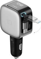 CUKTECH 85 W automobilinis įkroviklis, greitasis įkrovimas, cigarečių uždegiklis su integruotu ištraukiamu USB-C kabeliu (70 cm), išmanusis skaitmeninis ekranas, skirtas "iPhone 17 Pro Max", nešiojamajam kompiuteriui, sunkvežimiui, visureigiui, kelionėms