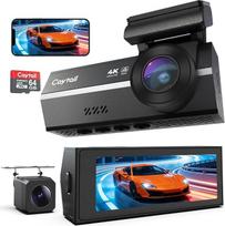 Dashcam Auto Vorne Hinten 4K+2K, 5GHz WiFi Dash Cam mit 64GB Karte, Dual Auto Kamera 170° Weitwinkel, WDR Nachtsicht, 3,2" Display, G-Sensor, Loop Aufnahme, Parküberwachung