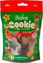 DECORA 0255097 Mini plastikinių sausainių formelės Kalėdų papuošalų rinkinys, 6 vnt.