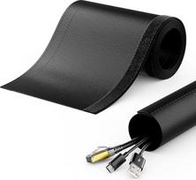 deleyCON 3,0 m ilgio kabelių vamzdis su velcro tvirtinimu, 40 mm skersmens, kabelių tvarkymas, kabelių kanalas, kabelių apsauga, tvirtas nailoninis kabelių apvalkalas, buičiai, biurui, dizainui
