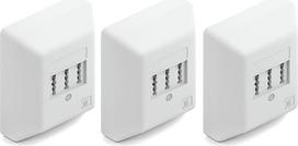 deleyCON TAE NF/F Telefono lizdas NFF 2X telefono jungtis + 1x ilgintuvas Faksogramos atsakiklis Modemas NTBA DSL daliklis Baltas, 3 vnt.
