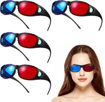 DOITOOL 5 3D akinių rinkinys Raudoni/mėlyni anaglifiniai akiniai 3D filmams namuose ir kine Lengvi plastikiniai 3D regėjimo akiniai su aiškiu 3D efektu, užtikrinantys tikrovišką filmų žiūrėjimą