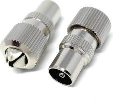 DRUT 4 Stück. TV RF Stecker Adapter für Antennen Koaxialkabel Werkzeugloses Einstecken Ende Silber
