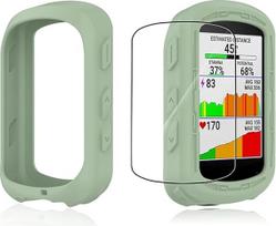 Dviračių kompiuterio "Garmin Edge 540" dėklas, yystao silikoninis apsauginis dėklas, suderinamas su "Garmin Edge 840", su minkšta TPU ekrano apsauga, atsparus smūgiams, dulkėms, atsparus vandeniui, žalias