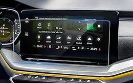 Ekrano apsauga Skoda Octavia MK4 2020-2024 10 colių Columbus navigacijos ekranui - 9H įbrėžimams atspari grūdinto stiklo ekrano apsauga, HD skaidri automobilinės navigacijos plėvelė