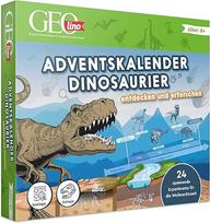 FRANZIS GEOlino 67205 Advento kalendorius "Atrask ir pažink dinozaurus", 24 įdomūs eksperimentai Kalėdų laikotarpiui, vaikams nuo 8 metų