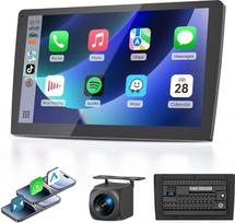 Haudio 2 Din Autoradio mit Apple CarPlay und Android Auto, 9 Zoll Autoradio mit HD-Rückfahrkamera, GPS, Bluetooth, Sprachsteuerung, Mirror Link, FM/AM/AUX für alle Fahrzeuge 4+64GB(Aktualesnis CPU)