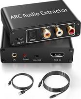 HDMI ARC garso ištraukiklis su optiniu skaitmeniniu kabeliu, avedio links HDMI garso keitiklis su CEC, HDMI optinis, koaksialinis ir 3,5 mm ARC adapteris, 192 KHz HDMI garso keitiklio adapterio daliklis
