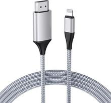 HDMI kabelis "iPhone" 1080P HDTV HDMI kabelio adapteris vyriškos lyties skaitmeninis AV vaizdo sinchronizavimo ekranas Suderinamas konverteris "iPhone" / "iPad" įrenginiams Nereikia maitinimo