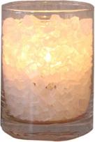 Himalajų SALT Crystal SALT DREAMS 4041678004842 Poliarinė ugnis delne Baltas stiklas su vaško žvake Skersmuo 8 CM, aukštis: apie 11 CM