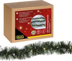 Idena 31345 LED eglės girlianda su 24 šiltos baltos spalvos šviesos diodais, su 6 valandų laikmačio funkcija, maitinama baterijomis, apie 2,2 m ilgio, dekoracija vidaus patalpoms, amatams, vakarėliams, advento ir Kalėdų dekoracijoms