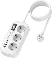 JAV adapterio kištukinis lizdas, 7 in 1 JAV Vokietijos kištukas PD 20 W USB C, trijų lizdų kelioninis adapteris, 1250 W JAV ir ES B tipo adapterio kelioninis kištukas Amerikai/Meksikoje