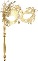 JewelryWe Venecijos kaukė su strypu moterims, metalinis Rhinestone maskarado kaukė su laikymo strypas Filigranas akių kaukė kostiumo priedai Helovinas karnavalas šalis maskarado kamuolys