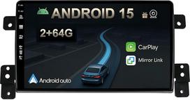 KEC 9 colių [2+64G] Android 15 automobilinis radijas Suzuki Grand Vitara 2004-2015 m. su belaidžiu Apple CarPlay/Android Car/Mirror Link/GPS navigacija/Bluetooth 5.0/WiFi/USB/FM+Galinio vaizdo kamera