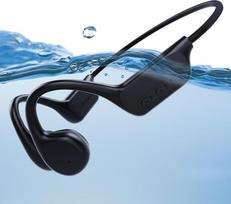 Kaulų laidumo ausinės, IPX8 vandeniui atsparios plaukimo ausinės su 32G atmintimi, "Bluetooth 5.3" atviros ausinės su mikrofonu, belaidės bėgimui, plaukimui, važiavimui dviračiu, treniruotėms (juodos spalvos)