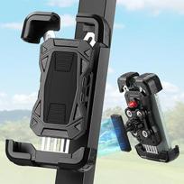 KEMIMOTO golfo vežimėlio mobiliojo telefono laikiklis, 360° pasukamas ir amortizuojantis, magnetinis reguliuojamas golfo vežimėlio telefono laikiklis, suderinamas su EZGO Club Car, universalus iPhone mobiliojo telefono laikiklis