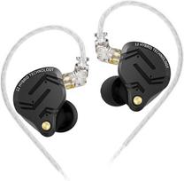 KINBOOFI KZ ZS12 PRO X In Ear Monitor, IEM ausinės, 1 DD+5 BA hibridinės žaidimų ausinės Žaidimų ausinės su 2 kontaktų kabeliu, skirtos audiofilams (tamsiai juodos spalvos, be mikrofono)