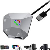 Klaviatūros ir pelės adapterio keitiklis, skirtas "Nintendo Switch", "Xbox Series X|S", "Xbox One", PS4, PS3 | Plug & Play | Pelės jautrumas, taiklumas, taikiklio greitis, "Dead Zone" reguliavimas | Puikiai tinka FPS, TPS, RTS žaidimams