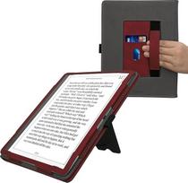 kwmobile Apsauginis dėklas, suderinamas su "Amazon Kindle Scribe" 11 colių (2025) atverčiamu dėklu - dangtelis su dirželiu rankai - Heart Brush Dark Red