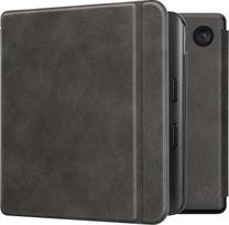 kwmobile Flip Case Compatible with Kobo Kobo Libra Colour / Tolino Vision Colour Case - elektroninės skaityklės dėklas iš dirbtinės odos - dangtelis - antracito spalvos