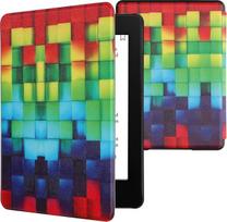 kwmobile Klapphülle kompatibel mit Amazon Kindle Paperwhite 11. Generation 2021 Hülle - Flipcase für Kindle Paperwhite Hülle mit Magnetverschluss - Regenbogen Würfel