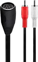 LOKEKE DIN 8 pin į 2 RCA kabelį, DIN 8 pin moterų į 2 RCA raudonos baltos spalvos kištuką stereofoninio garso kabelio laidas, skirtas garso įrangai, imtuvui, CD grotuvui
