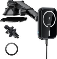 MAGJIEYX MagSafe automobilinis įkroviklis, 15 W greitojo įkrovimo mobiliojo telefono laikiklis automobilyje su įkrovimo funkcija, skirtas iPhone 16/15/14/13/12 serijos telefonams, skirtas automobilio ventiliacijai / priekiniam ekranui / stalui Magnetinis