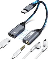 Magnetinis "2-in-1" USB C į 3,5 mm ausinių garso lizdą ir greitojo įkroviklio adapteris Splitter Converter Dongle Aux Cable Accessories for iPhone 16 15 Pro Max