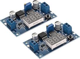 maitinimo žemėlapis DC-DC žingsninis žeminantis keitiklis įtampos reguliatorius reguliuojamas "Buck" modulis LM 2596 su LED ekranu Voltmetras nuo 4-40V iki 1,25-37V 3A Pakuotė 2 vnt.