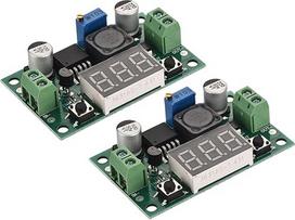 maitinimo žemėlapis DC-DC žingsninis žeminantis keitiklis įtampos reguliatorius reguliuojamas "Buck" modulis LM 2596 su LED ekranu Voltmetras žalias 4-40V iki 1,25-37V 3A Pakuotė 2 vnt.