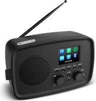MEDION internetinis radijas su DAB+ Life IRE-1 (WLAN, DAB Plus FM radijas, "Bluetooth", ekvalaizeris, apsauga nuo lašėjimo, teleskopinė antena, "Spotify Connect", žadintuvo snaudimo funkcija, reguliuojamas ekrano apšvietimas) Juodas