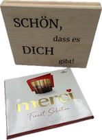 Merci Chocolate - Schön dass es dich gibt - Dovanų Senelė Senelis Mama Mama Papa 250g Dovanų rinkinys Darbuotojų dovanų idėja Dėkojame