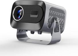 Mini išmanusis 4K namų kino projektorius, palaikantis 1080P, nešiojamasis projektorius su "WiFi 6" ir "Bluetooth 5", elektriniu fokusavimu ir automatiniu lizdinės plokštumos koregavimu, projektorius su mobiliuoju telefonu/televizoriaus lazdele/HDMI/USB