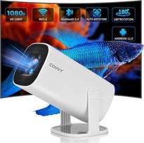 Mini projektorius, palaikantis 4K 1080P, nešiojamasis projektorius su "WiFi 6", BT 5.4 ir "Android 11.0", "Uto" lizdinės paklaidos korekcija, 180 laipsnių pasukamas projektorius, mažas projektorius telefonui, televizoriui ir nešiojamajam kompiuteriui