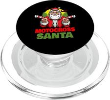 Motokrosas Weihnachtsmann Weihnachten Urlaub Motokrosas Motociklininkas PopSockets PopGrip für MagSafe