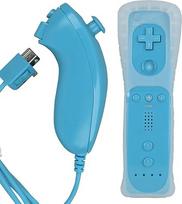 MOVHEIYL Ersatz fernbedienung für Wii und Wii U, integruotas "2-in-1 Motion Plus" su silikonine rankena ir Nunchuck (juodos spalvos)