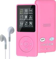 MP3/MP4 grotuvas, "Lychee Upgrade", 8GB skaitmeninis muzikos grotuvas, nešiojamasis "HiFi" garsas su vaizdo / balso įrašymo / FM radijo / knygų skaitymo funkcija, palaiko iki 64GB (rožinis)