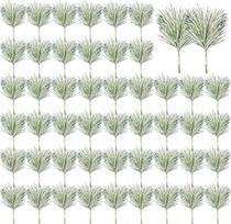 NEBURORA 50 vienetų dirbtinių baltųjų pušų adatų Evergreen Pušų mediena dirbtinė žalia Kalėdų vainiko dekoracijos namų atostogų sodo dekoracijos