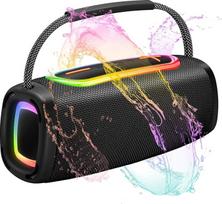 Nešiojamasis "Bluetooth" garsiakalbis su rankena, 66 mm garsiakalbio skersmuo, BT5.3/24W/IP-X6 vandeniui atsparus belaidis stereofoninis porinis garsiakalbis su RGB įvairiaspalviu ritmo apšvietimu namams, lauke ir vakarėliams