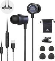 okcsc GB50 laidinės ausinės HiFi USB vidinės ausinės su mikrofonu Laidinės triukšmo slopinimo ENC funkcija Garsumo valdymas 6,5FT Deep Bass iPhone Android ir t. t. (juodos spalvos)