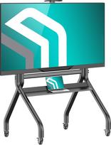 ONKRON TS2080-B TV stovas 60-120 colių televizoriams, didžiausia apkrova 150 kg, reguliuojamo aukščio profesionalus televizoriaus stovas su vežimėliu, maksimali VESA 1000 x 600, TV stovas su ratukais, juodas