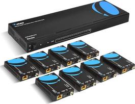 OREI 4K 1x8 HDMI ilgintuvas, keli per vieną kabelį CAT6/7 4K@60Hz 4:4:4 HDCP 2.2 su IR nuotoliniu EDID valdymu - iki 30 m - kilpa - mažas vėlavimas - visapusiškas palaikymas